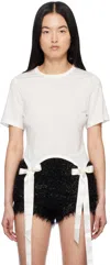 Simone Rocha Off-white Bow Tail Easy T-shirt In Ivory