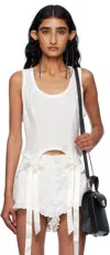 Simone Rocha Off-white Bow Tail Easy Tank Top In White