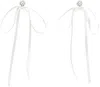 Simone Rocha Bow Earrings In Pearl/crystal/cream