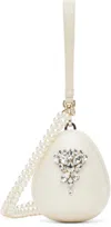 Simone Rocha Off-white Embellished Micro Pearl Egg Bag In Pearl/clear2
