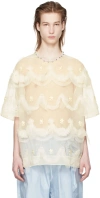 Simone Rocha Off-white Embroidered Cake T-shirt In Cream