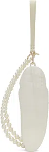 Simone Rocha Off-white Feather Bag In Pearl/pearl