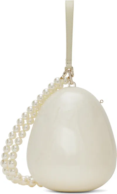 Simone Rocha Off-white Large Egg Bag In Pearl/pearl