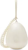 Simone Rocha Off-white Large Pearl Egg Bag In Pearl/pearl