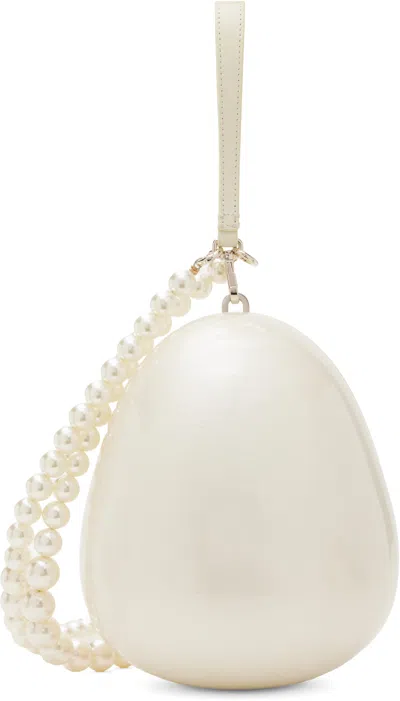 Simone Rocha Off-white Large Pearl Egg Bag In Pearl/pearl