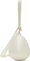 Simone Rocha Off-white Micro Pearl Egg Bag In Pearl/pearl