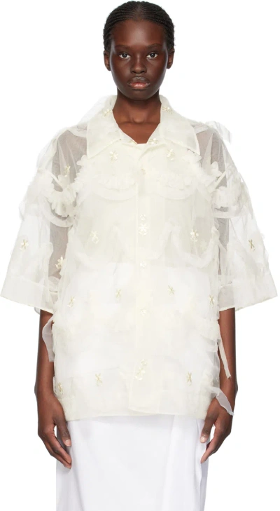 Simone Rocha Off-white Relaxed Shirt In Cream