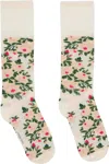 Simone Rocha Off-white Rose Bouquet Jacquard Socks In Multi