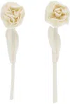 Simone Rocha Off-white Rose Earrings In Cream