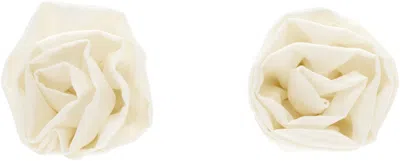 Simone Rocha Off-white Rose Stud Earrings