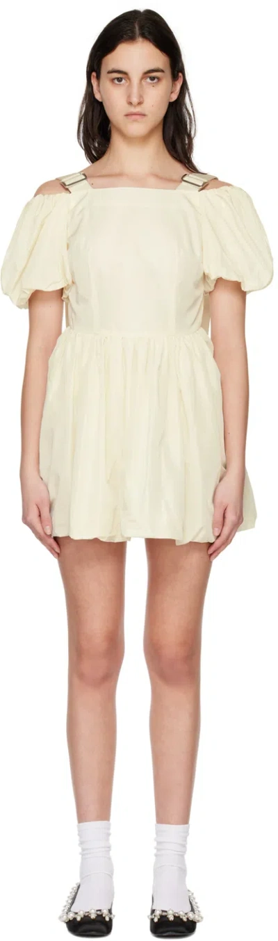 Simone Rocha Off-white Slider Minidress In Cream