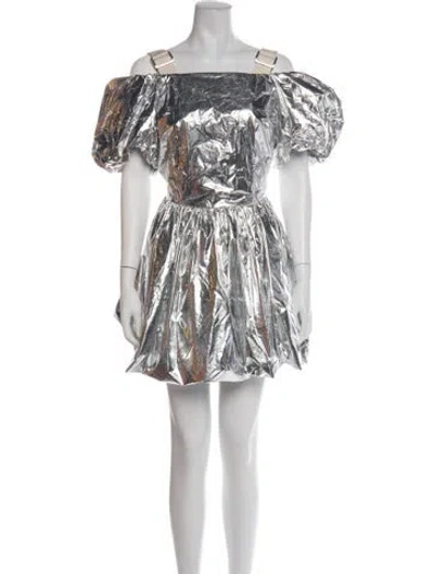 Pre-owned Simone Rocha Off-the-shoulder Mini Dress In Multicolor