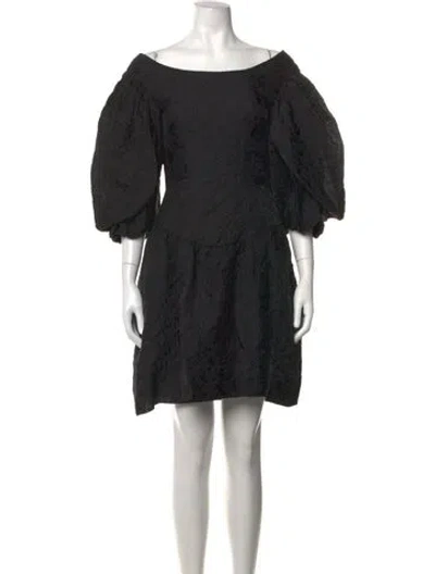 Pre-owned Simone Rocha Off-the-shoulder Mini Dress W/ Tags In Black