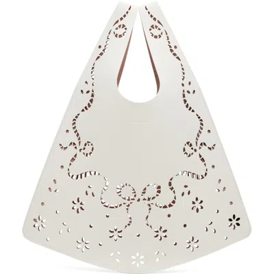 Simone Rocha Off-white Lasercut Lace Shopper Tote In Cream