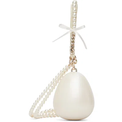 Simone Rocha オフホワイト マイクロ Pearl Egg クロスボディバッグ In Pearl/cream