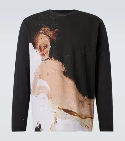 Simone Rocha Olympia Printed Cotton Jersey T-shirt In Brown
