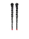 Simone Rocha Crystal Beaded Linear Drop Earrings In Black