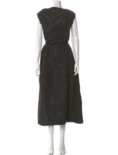 Pre-owned Simone Rocha One-shoulder Long Dress In Green