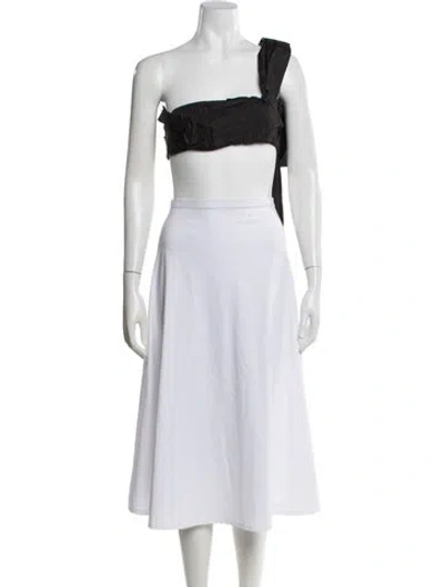 Pre-owned Simone Rocha One-shoulder Sleeveless Crop Top In Black