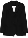 Simone Rocha Cutout Bow Detail Single Breasted Blazer In Black