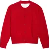 Simone Rocha Open Back Virgin Wool Blend Cardigan In Red