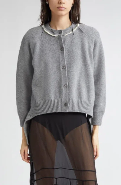 Simone Rocha Open Back Wool Blend Cardigan