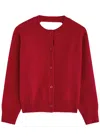 Simone Rocha Open-back Wool-blend Cardigan In Red