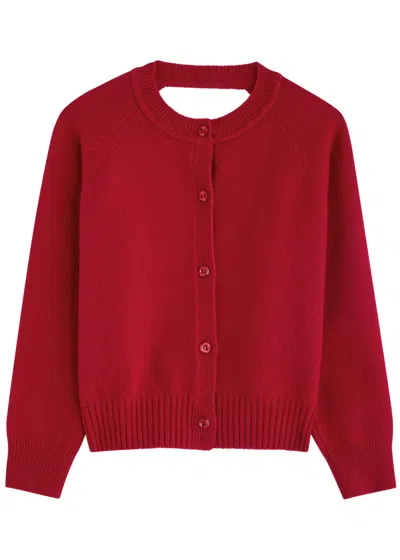 Simone Rocha Open-back Wool-blend Cardigan In Red