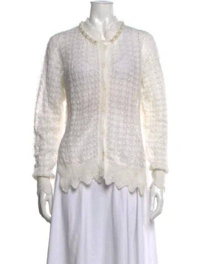 Pre-owned Simone Rocha Open Front Sweater In White