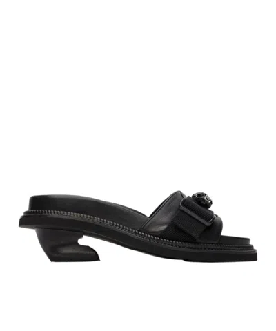 Simone Rocha Open-toe Leather Mules In Black/jet