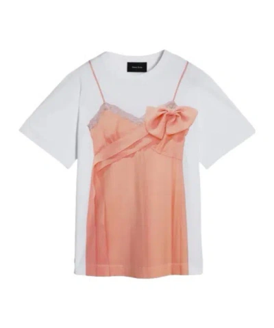 Simone Rocha Optical Illusion Print Crew Neck T-shirt In Neutral