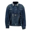 Simone Rocha Denim Jacket With Belt And Embellished Collar In Blue