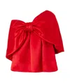 Simone Rocha Oversized Bow Satin Top In Red