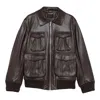 Simone Rocha Oversized Multi Pocket Aviator Jacket In Brown