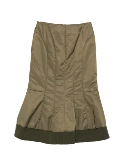 Simone Rocha Padded Midi Skirt In Green