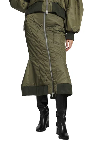 Simone Rocha Padded Sculpt Bomber Skirt In Green