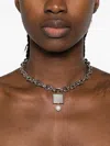 Simone Rocha Padlock Pearl Necklace In Metallic