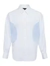 Simone Rocha Relaxed Fit Patchwork Egg Cotton Poplin Button-up Shirt In White