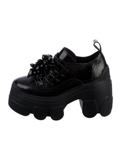 Pre-owned Simone Rocha Patent Leather Chunky Sneakers In Black