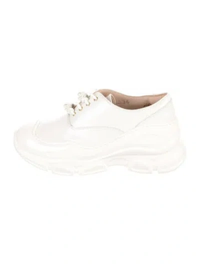Pre-owned Simone Rocha Patent Leather Chunky Sneakers In White