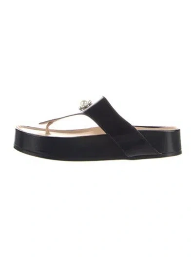 Pre-owned Simone Rocha Patent Leather Slides In Blue