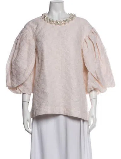 Pre-owned Simone Rocha Patterned Crew Neck Blouse In Neutrals