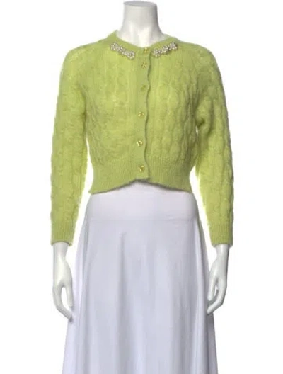 Pre-owned Simone Rocha Patterned Crew Neck Sweater In Green