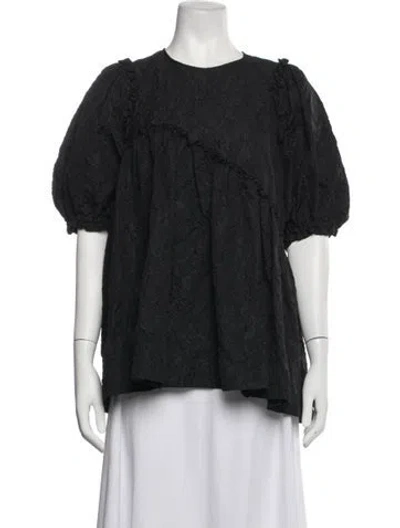 Pre-owned Simone Rocha Patterned Crew Neck Top In Black