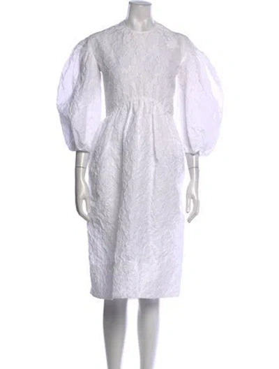 Pre-owned Simone Rocha Patterned Knee-length Dress In White