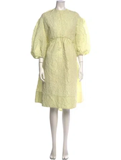Pre-owned Simone Rocha Patterned Knee-length Dress In Yellow