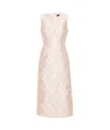 Simone Rocha Floral Brocade Sleeveless Dart Midi Dress In Nude