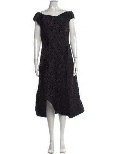 Pre-owned Simone Rocha Patterned Midi Length Dress In Black