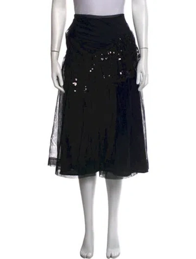 Pre-owned Simone Rocha Patterned Midi Length Skirt In Black