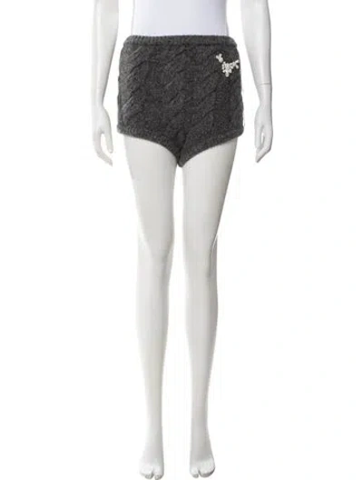 Pre-owned Simone Rocha Patterned Mini Shorts W/ Tags In Grey
